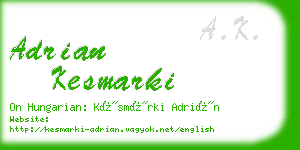 adrian kesmarki business card